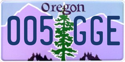 OR license plate 005GGE