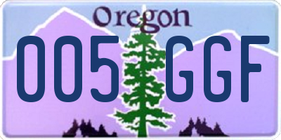 OR license plate 005GGF