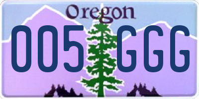 OR license plate 005GGG