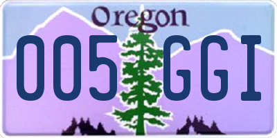 OR license plate 005GGI