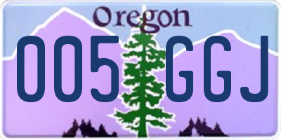 OR license plate 005GGJ