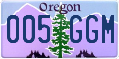 OR license plate 005GGM