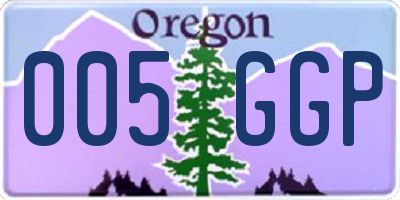 OR license plate 005GGP