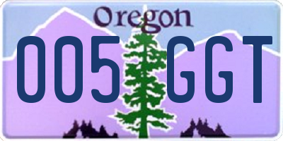 OR license plate 005GGT