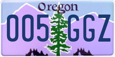 OR license plate 005GGZ