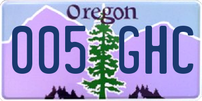 OR license plate 005GHC