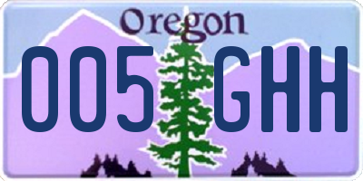 OR license plate 005GHH