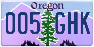 OR license plate 005GHK