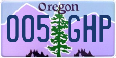 OR license plate 005GHP
