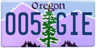 OR license plate 005GIE
