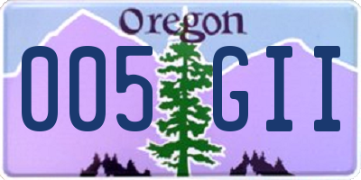 OR license plate 005GII