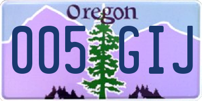 OR license plate 005GIJ