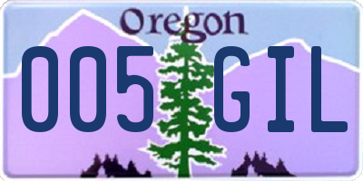 OR license plate 005GIL