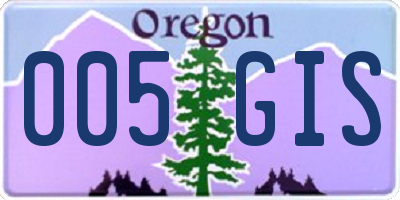 OR license plate 005GIS