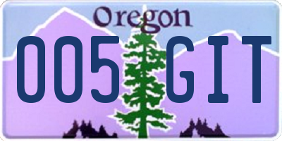 OR license plate 005GIT