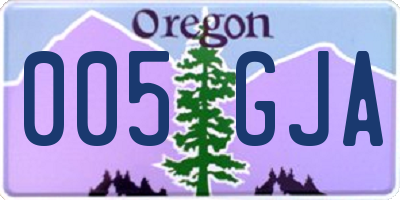 OR license plate 005GJA