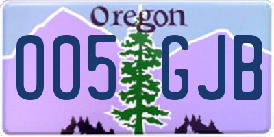 OR license plate 005GJB