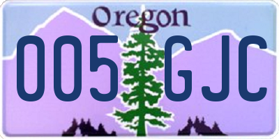 OR license plate 005GJC