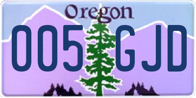 OR license plate 005GJD