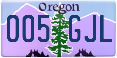 OR license plate 005GJL