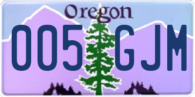 OR license plate 005GJM