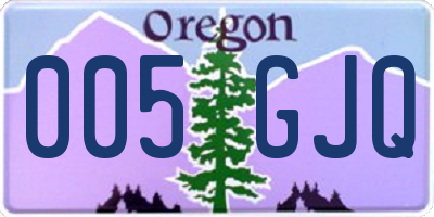 OR license plate 005GJQ