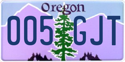 OR license plate 005GJT