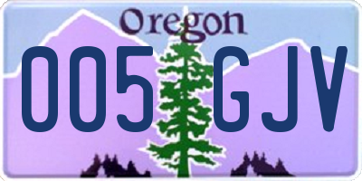 OR license plate 005GJV