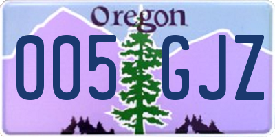 OR license plate 005GJZ