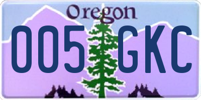 OR license plate 005GKC