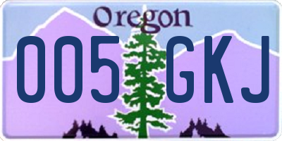 OR license plate 005GKJ