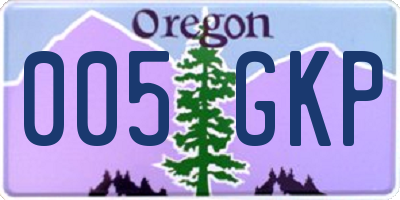 OR license plate 005GKP