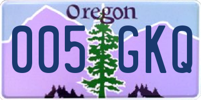 OR license plate 005GKQ