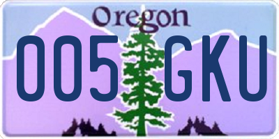 OR license plate 005GKU