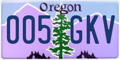 OR license plate 005GKV