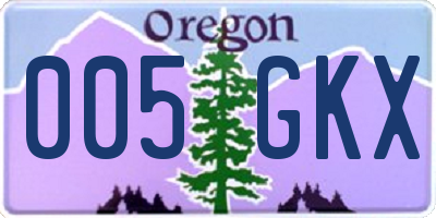 OR license plate 005GKX