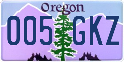 OR license plate 005GKZ