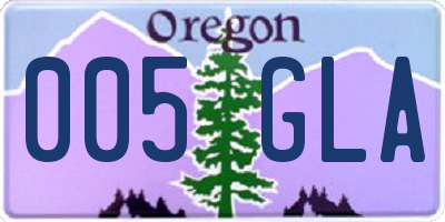 OR license plate 005GLA