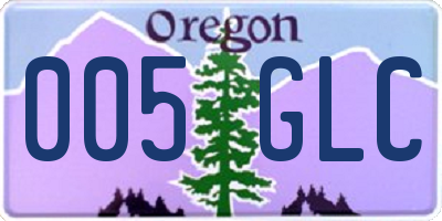 OR license plate 005GLC