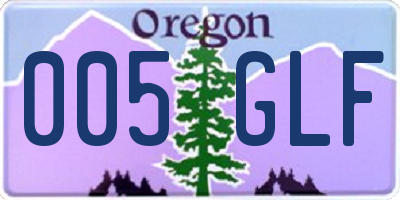 OR license plate 005GLF