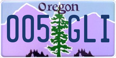 OR license plate 005GLI