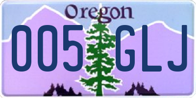 OR license plate 005GLJ