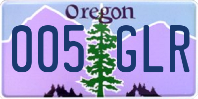 OR license plate 005GLR
