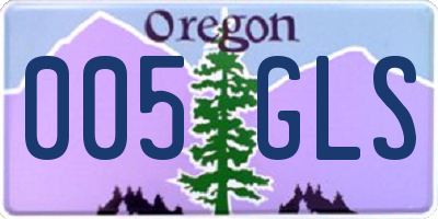 OR license plate 005GLS
