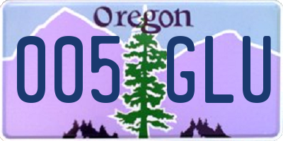 OR license plate 005GLU
