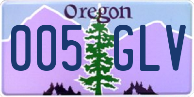 OR license plate 005GLV