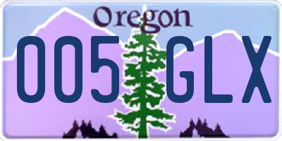 OR license plate 005GLX