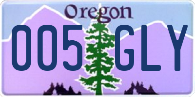 OR license plate 005GLY