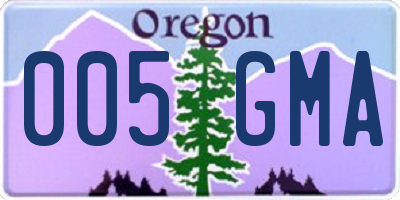 OR license plate 005GMA