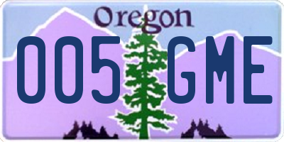 OR license plate 005GME